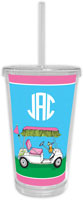 Chatsworth Robin Maguire - Beverage Tumblers with Straw (Pink Golf Cart)