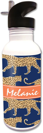 Clairebella Water Bottles - Leopard Navy Clairebella Water Bottles - Leopard Navy