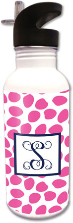 Clairebella Water Bottles - Organic Dots Hot Pink Clairebella Water Bottles - Organic Dots Hot Pink
