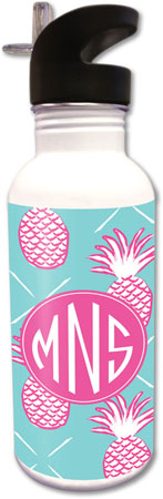 Clairebella Water Bottles - Pineapples Blue Clairebella Water Bottles - Pineapples Blue