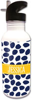 Water Bottles by Clairebella - Organic Dots Deep Navy