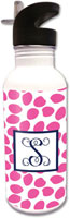 Water Bottles by Clairebella - Organic Dots Hot Pink