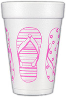 Flip-Flops (Hot Pink) Foam Cups