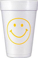 Smiley Face (Yellow) Foam Cups