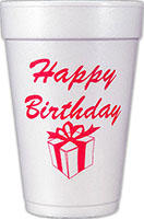 Happy Birthday (Red) Foam Cups