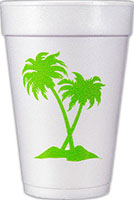 Palm Trees (Lime) Foam Cups