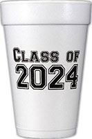 Class of 2024 Block (Black) Foam Cups