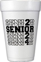 SENIOR 2024 (Black) Foam Cups