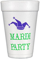 Mardi Party (Purple/Green) Foam Cups
