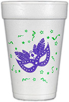 Mardi Gras Mask (Purple/Green) Foam Cups