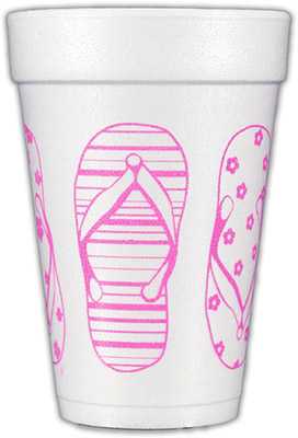 Flip-Flops (Hot Pink) Foam Cups Flip-Flops (Hot Pink) Foam Cups