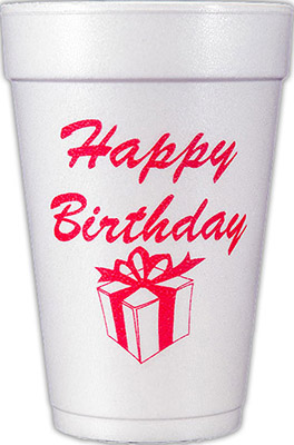 Happy Birthday (Red) Foam Cups