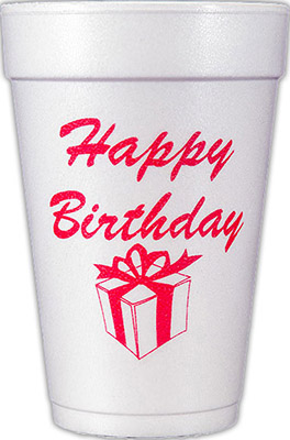 Happy Birthday (Red) Foam Cups Happy Birthday (Red) Foam Cups