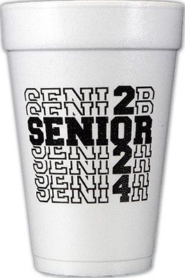 SENIOR 2024 (Black) Foam Cups