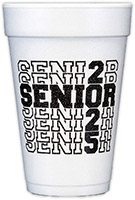 SENIOR 2025 (Black) Foam Cups