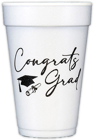 Congrats Grad (Black) Foam Cups Congrats Grad (Black) Foam Cups