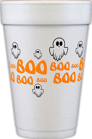 Boos (Orange/Black) Foam Cups
