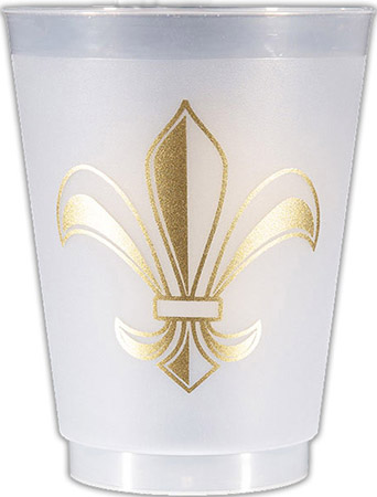 Large Fleur de Lis (Gold) Reusable and Shatterproof Cups Large Fleur de Lis (Gold) Reusable and Shatterproof Cups