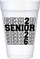 SENIOR 2026 (Black) Foam Cups