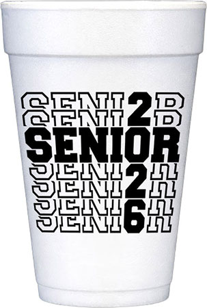 SENIOR 2026 (Black) Foam Cups
