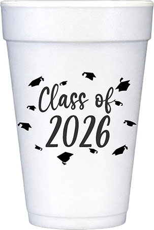 Class of 2026 (Black) Foam Cups