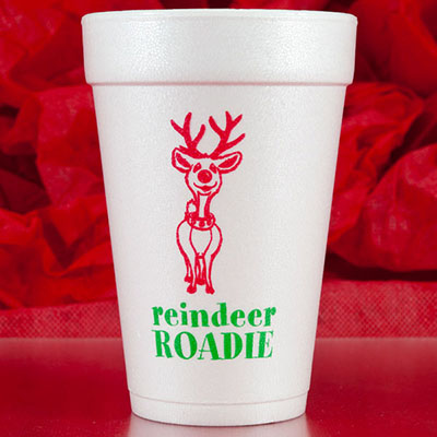 Reindeer Roadie Holiday Foam Cups