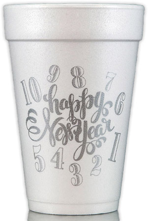 Happy New Year Countdown Foam Cups