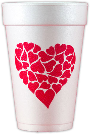 Heart of Hearts Foam Cups
