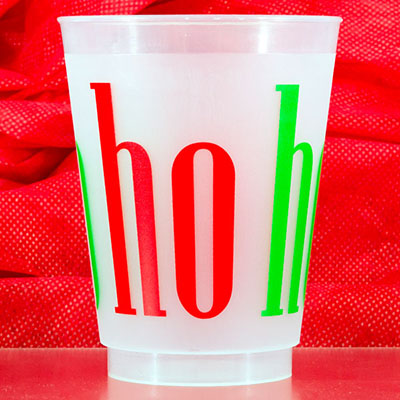 Big Ho Ho Ho Holiday Frosted Shatterproof Cups