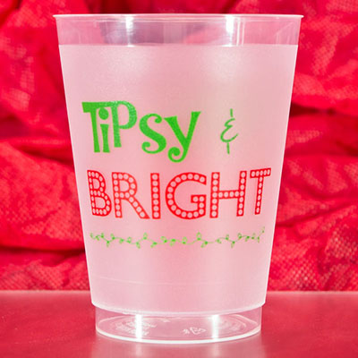 Tipsy & Bright Holiday Frosted Shatterproof Cups