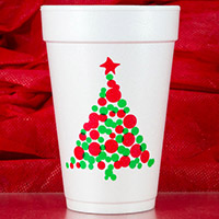 Christmas Tree Dots Holiday Foam Cups
