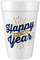 Happy New Year Banner Foam Cups