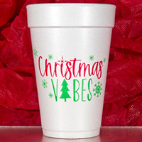 Christmas Vibes Holiday Foam Cups