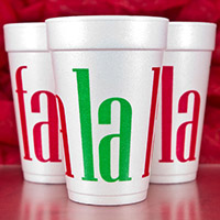 Fa La La Holiday Foam Cups