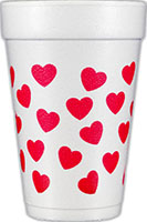 Hearts (Red) Foam Cups