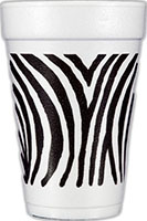 Zebra (Black) Foam Cups