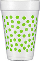 Polka Dots (Lime) Foam Cups
