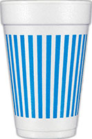 Stripes (Blue) Foam Cups