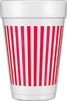 Stripes (Red) Foam Cups