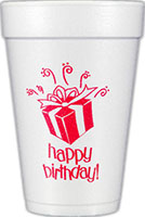 Happy Birthday (Red) Foam Cups