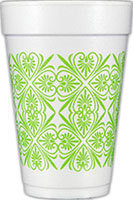 Pattern Designs (Lime) Foam Cups