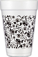 Pattern Designs (Black) Foam Cups