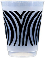 Zebra Stripes (Black) Resuable and Shatterproof Cups