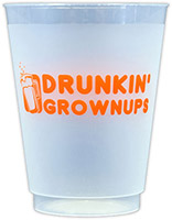 Drunkin Grownups (Orange) Resuable and Shatterproof Cups