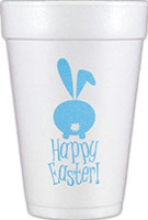 Happy Easter with Bunny (Light Blue) Foam Cups