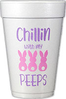 Chillin with my PEEPS (Pink/Lavender) Foam Cups