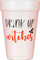 Drink Up Witches (Orange/Black) Foam Cups