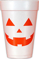 Jack O'Lantern (Orange) Foam Cups