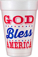 God Bless America (Red/Blue) Foam Cups