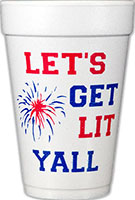 Let's Get Lit Yall (Red/Blue) Foam Cups
